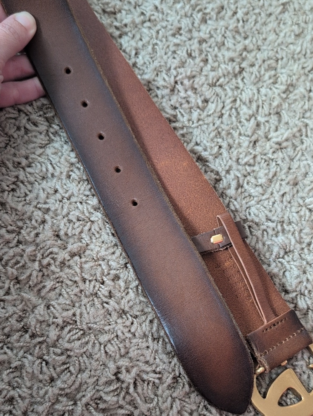 Gucci Brown Leather Double G Logo Belt - Picture 7 of 7